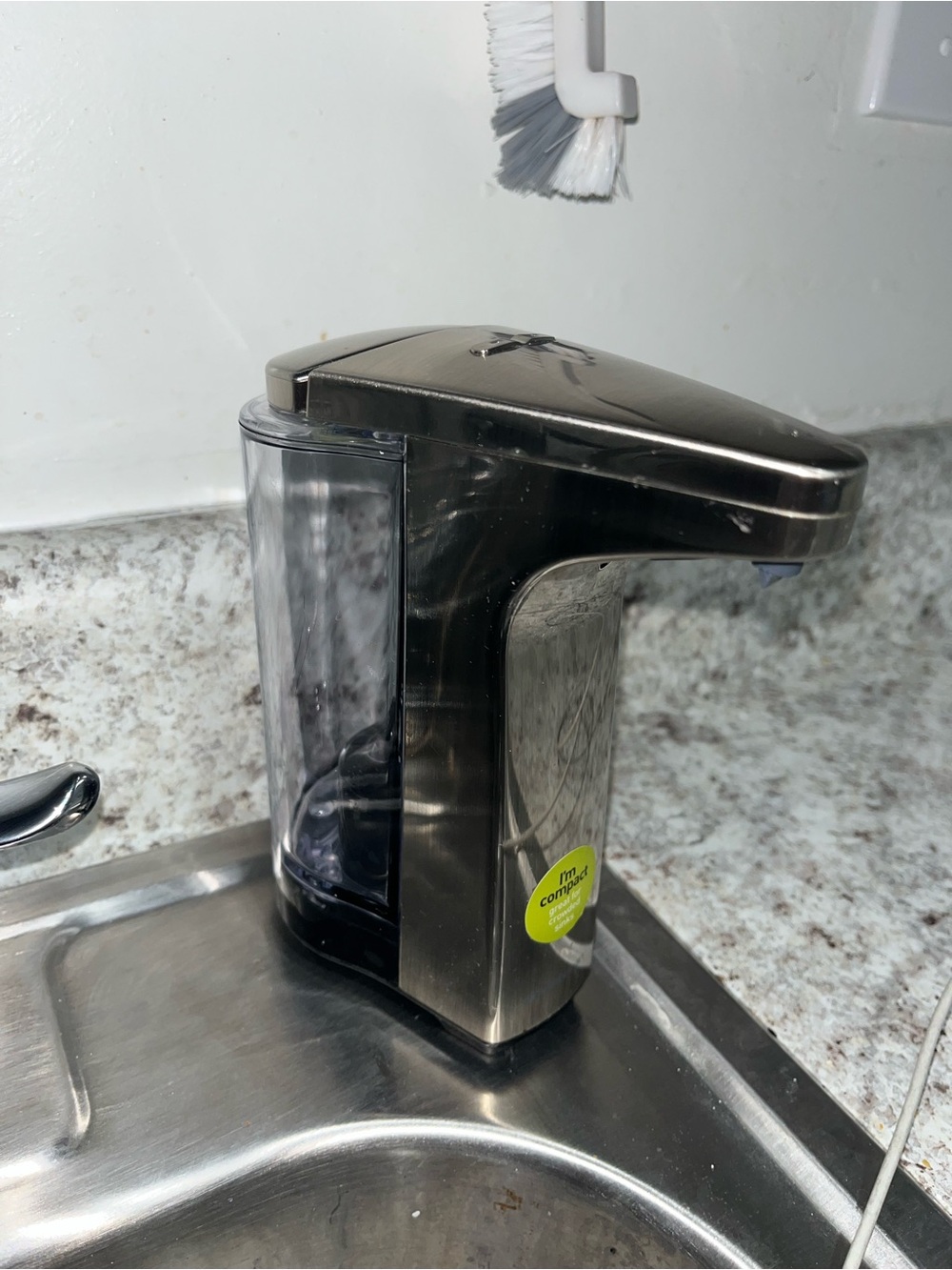 simplehuman Brushed Nickel Touchless 8 oz. Sensor Soap Dispenser - Picture 2 of 7
